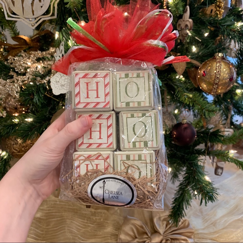 NWT Christmas Ho Ho Ho blocks